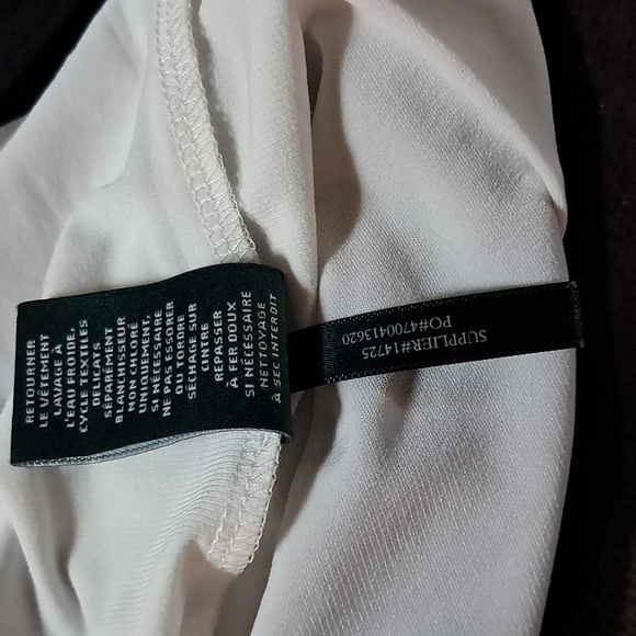 Lauren Ralph Lauren Women Colorblock Dress Side Ruched Black White Size 8 - Picture 10 of 10